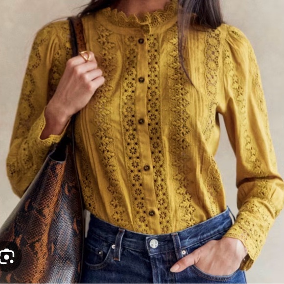 Sezane Rym Shirt Gold - Size 42 - Picture 1 of 4